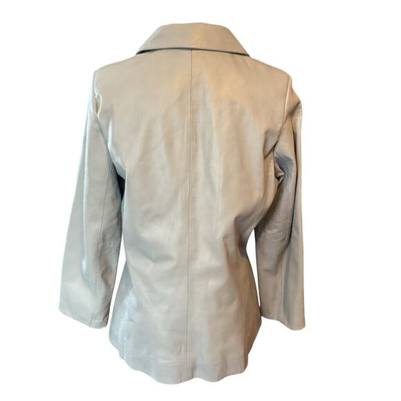 Kenneth Cole Women’s Gray Leather Blazer. Size Small. - Picture 2 of 9